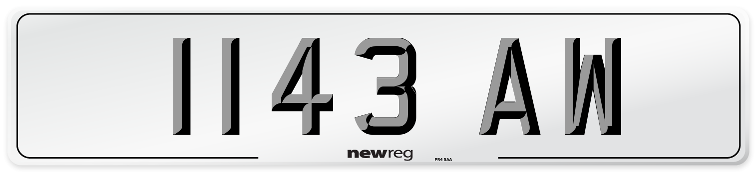 1143 AW Number Plate from New Reg